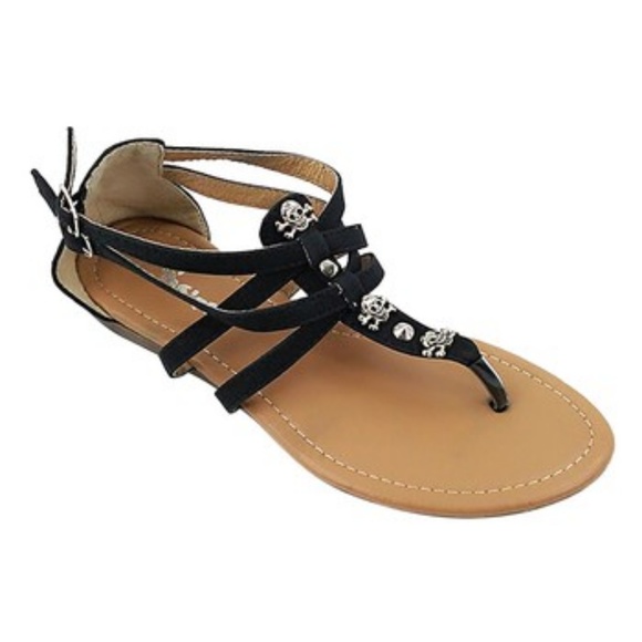 Ositos Shoes - Women's Size 8 Black Skull Sandals